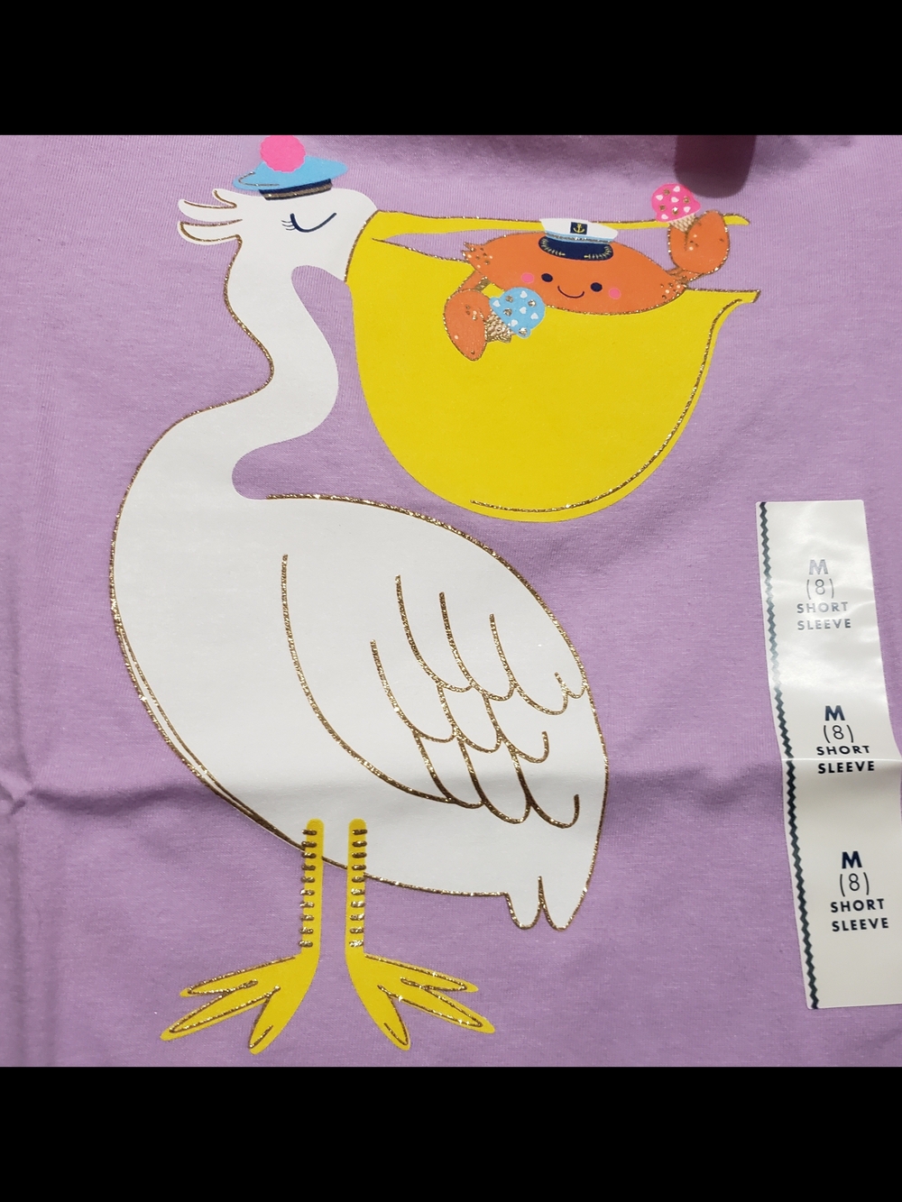 Cat & Jack Lilac Stork Graphic Tee - Picture 2 of 4